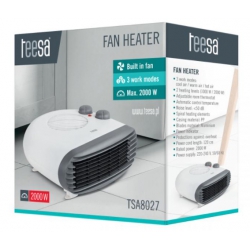 Termowentylator leżący 1000/2000W + termostat TSA8027